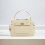 Isla | Soft Pebbled Leather Handbag - in Cream | Arvea Bags