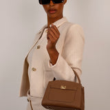 Isla | Soft Pebbled Leather Handbag - in Cream | Arvea Bags