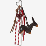 Isolara | Dachshund Leather Keychain – Cute & Stylish Charm - in Dark Brown | Arvea Bags