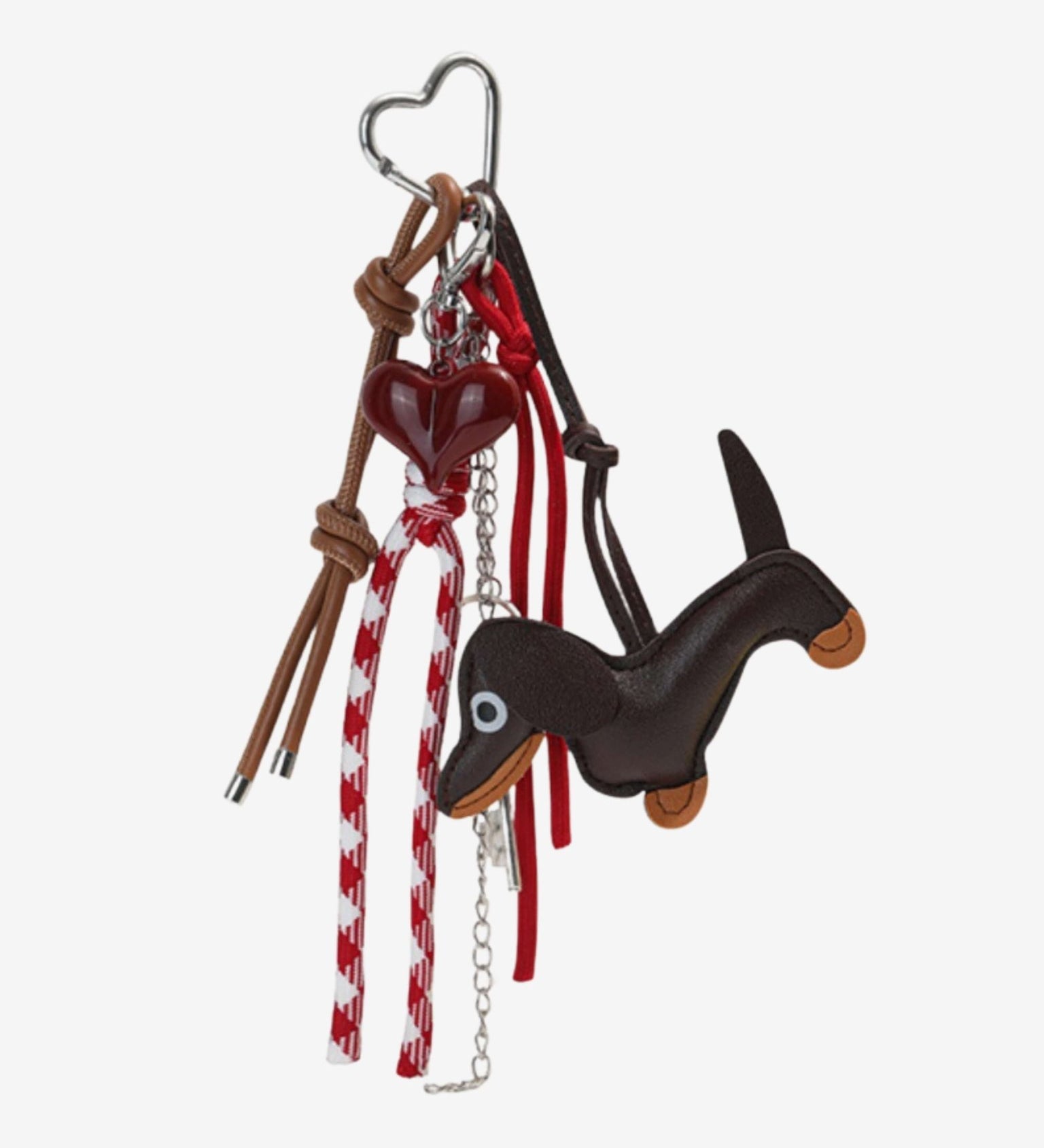 Isolara | Dachshund Leather Keychain – Cute & Stylish Charm - in Dark Brown | Arvea Bags