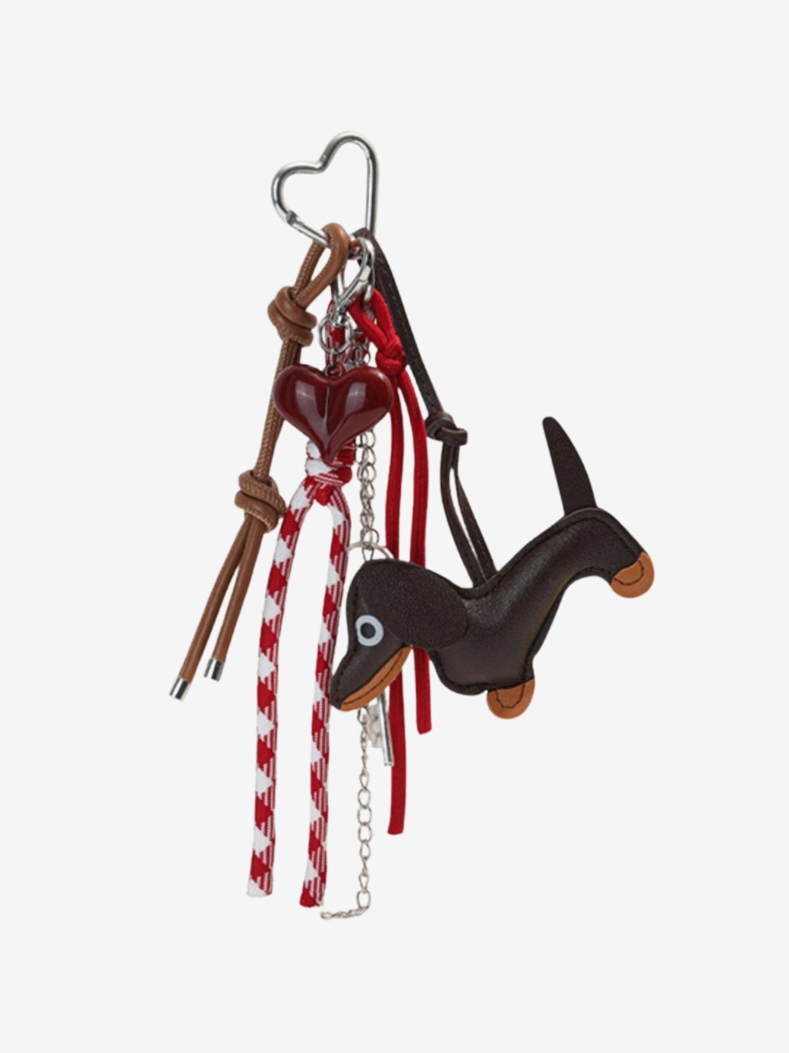 Isolara | Dachshund Leather Keychain – Cute & Stylish Charm - in Dark Brown | Arvea Bags