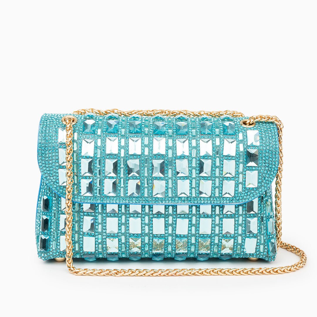 Isoldea | Crystal Luxe Evening Bag – Dazzle in Every Step - in Ocean Blue | Arvea Bags