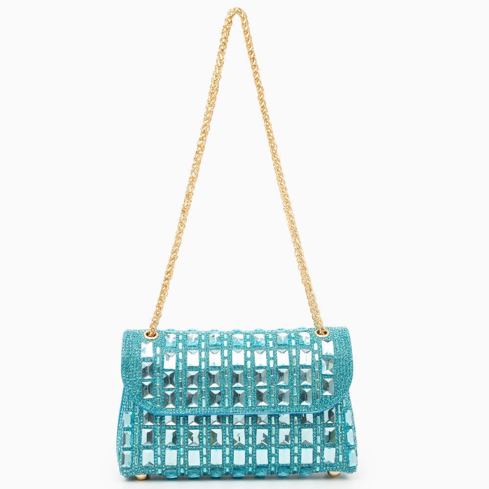 Isoldea | Crystal Luxe Evening Bag – Dazzle in Every Step - in Ocean Blue | Arvea Bags
