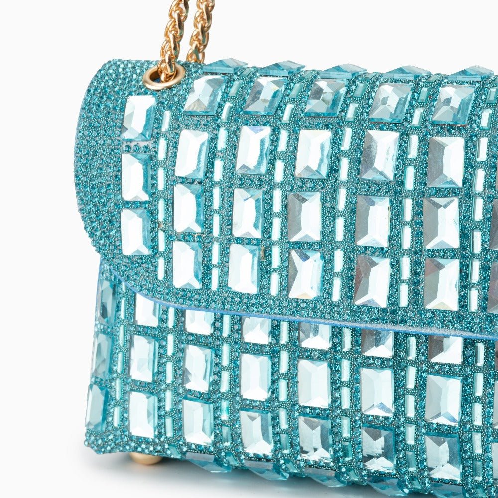 Isoldea | Crystal Luxe Evening Bag – Dazzle in Every Step - in Ocean Blue | Arvea Bags