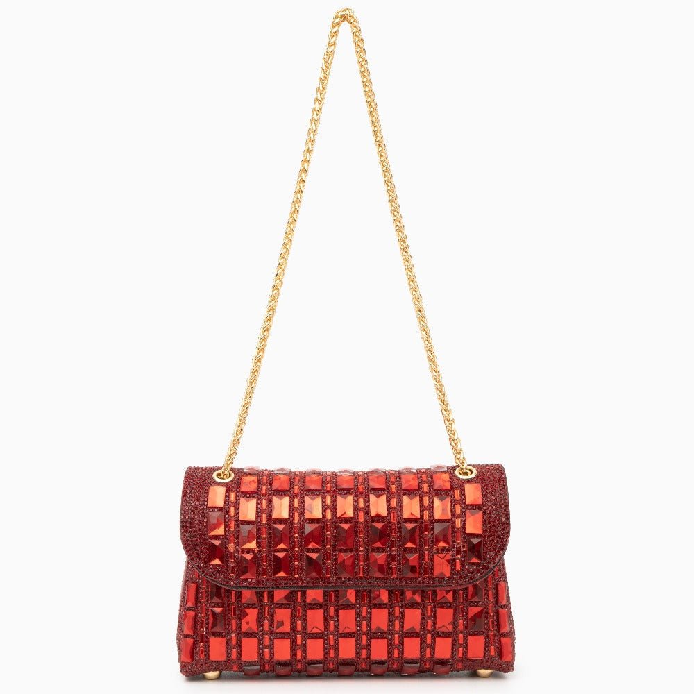 Isoldea | Crystal Luxe Evening Bag – Dazzle in Every Step - in Red | Arvea Bags