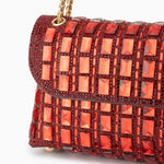 Isoldea | Crystal Luxe Evening Bag – Dazzle in Every Step - in Red | Arvea Bags