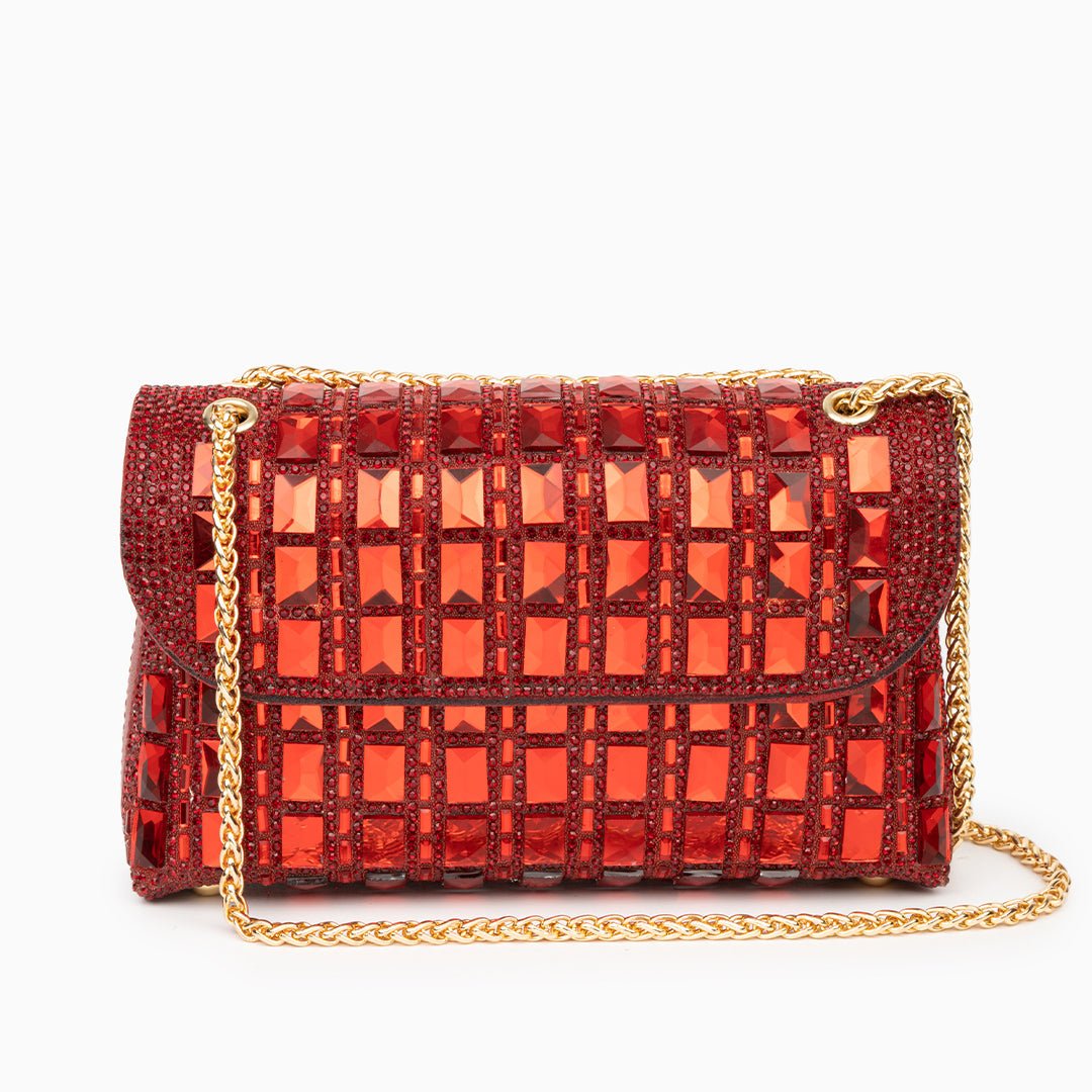 Isoldea | Crystal Luxe Evening Bag – Dazzle in Every Step - in Red | Arvea Bags