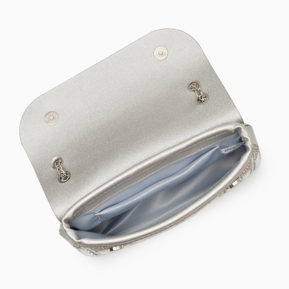 Isoldea | Crystal Luxe Evening Bag – Dazzle in Every Step - in Silver | Arvea Bags