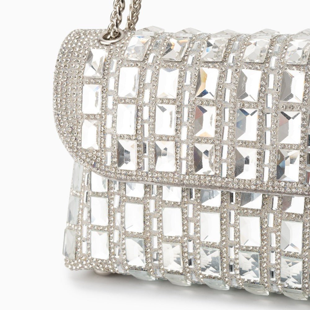 Isoldea | Crystal Luxe Evening Bag – Dazzle in Every Step - in Silver | Arvea Bags