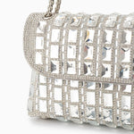 Isoldea | Crystal Luxe Evening Bag – Dazzle in Every Step - in Silver | Arvea Bags