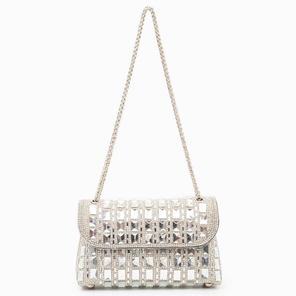 Isoldea | Crystal Luxe Evening Bag – Dazzle in Every Step - in Silver | Arvea Bags