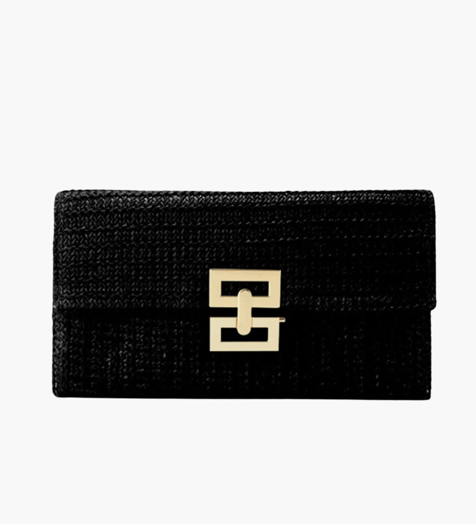 Isoldeya | Luxe Gold Woven Clutch – Effortless Glamour - in Black | Arvea Bags