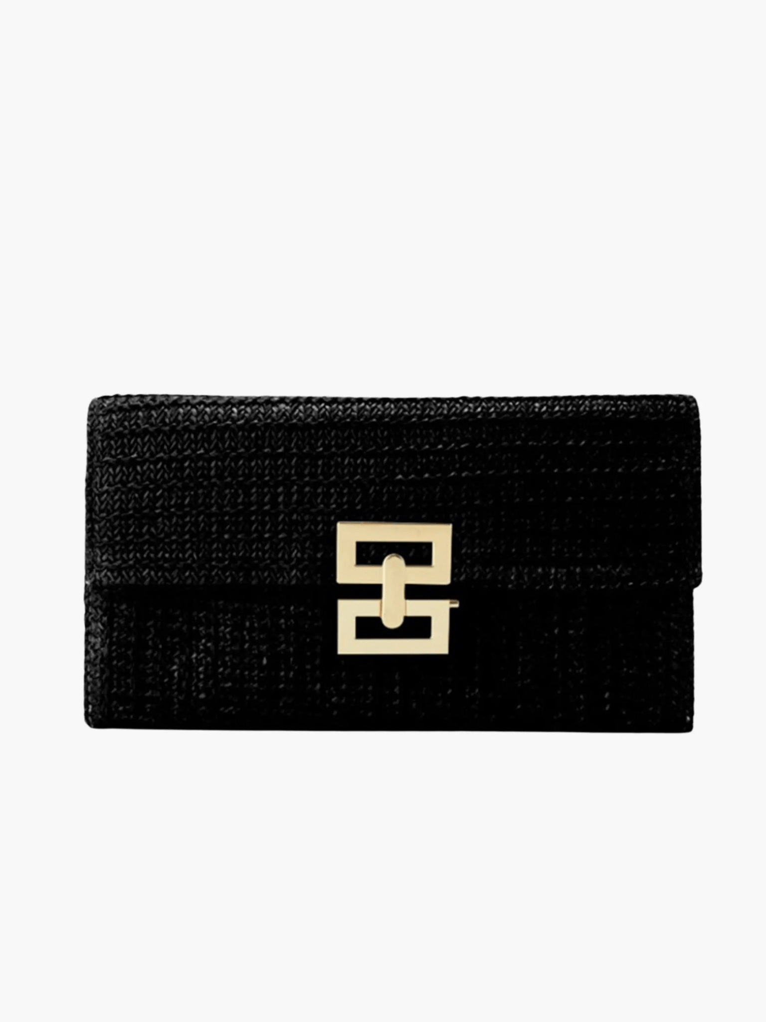 Isoldeya | Luxe Gold Woven Clutch – Effortless Glamour - in Black | Arvea Bags