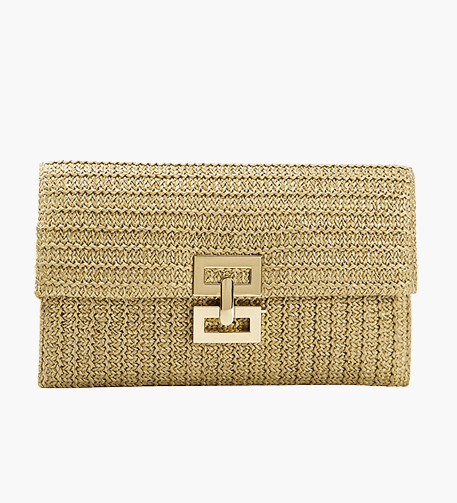 Isoldeya | Luxe Gold Woven Clutch – Effortless Glamour - in Khaki | Arvea Bags