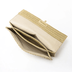 Isoldeya | Luxe Gold Woven Clutch – Effortless Glamour - in Khaki | Arvea Bags