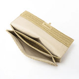 Isoldeya | Luxe Gold Woven Clutch – Effortless Glamour - in Khaki | Arvea Bags