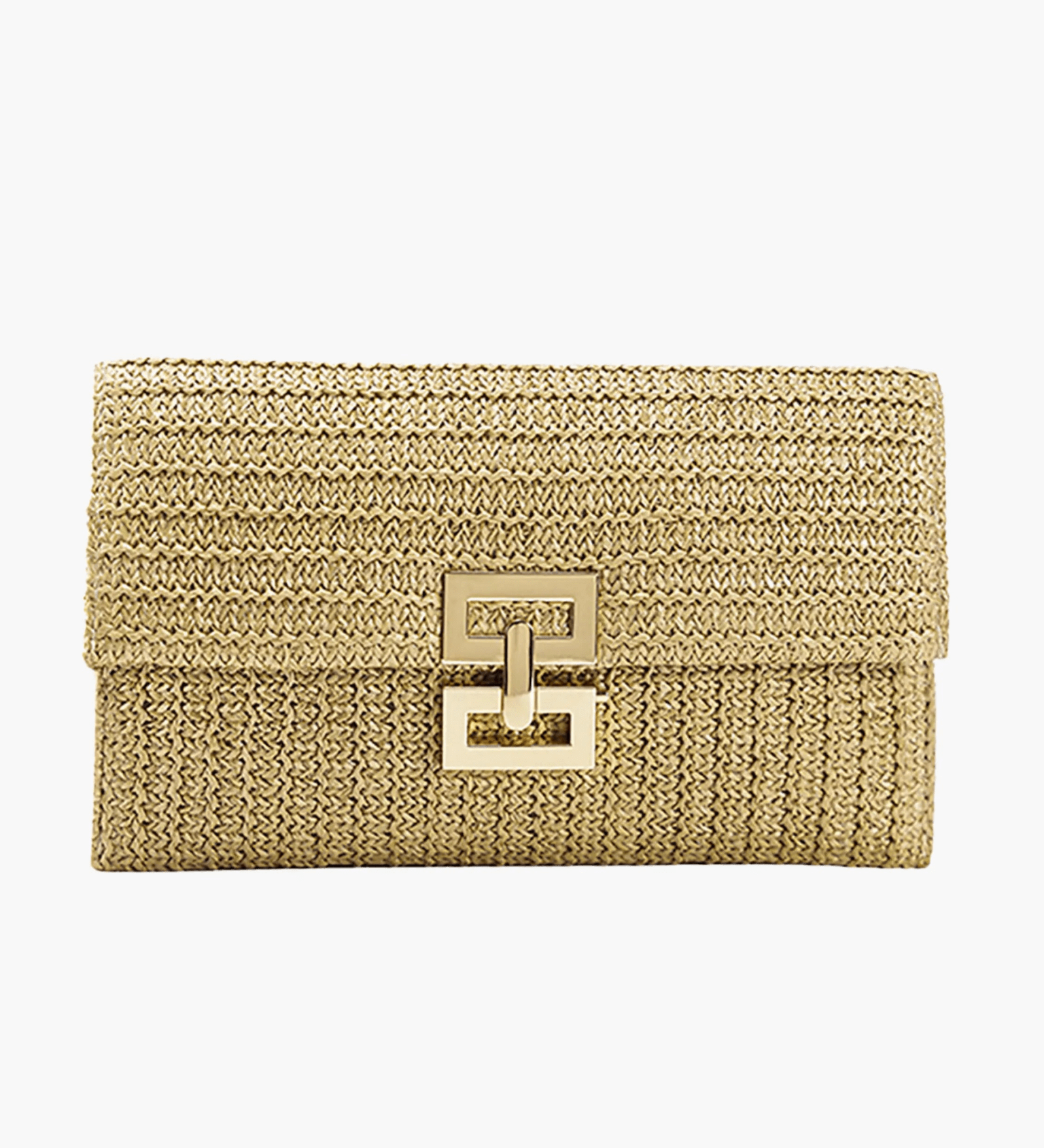 Isoldeya | Luxe Gold Woven Clutch – Effortless Glamour - in Khaki | Arvea Bags