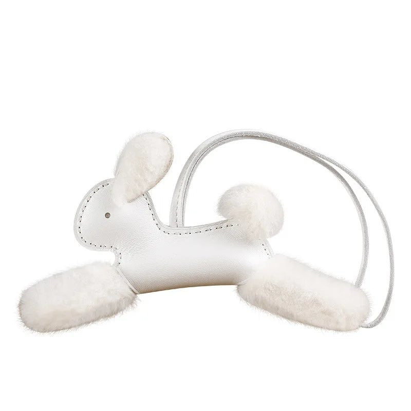 Ivenna | White Faux Fur Rabbit - Shaped Mini Bag – Playful Charm - in Light Beige | Arvea Bags