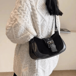 Juliette | Luxe Brown Suede Shoulder Bag – Vintage & Sophisticated - in Brown | Arvea Bags