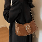 Juliette | Luxe Brown Suede Shoulder Bag – Vintage & Sophisticated - in Brown | Arvea Bags