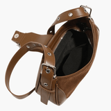 Juliette | Luxe Brown Suede Shoulder Bag – Vintage & Sophisticated - in Brown | Arvea Bags