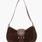 Juliette | Luxe Brown Suede Shoulder Bag – Vintage & Sophisticated - in Brown | Arvea Bags