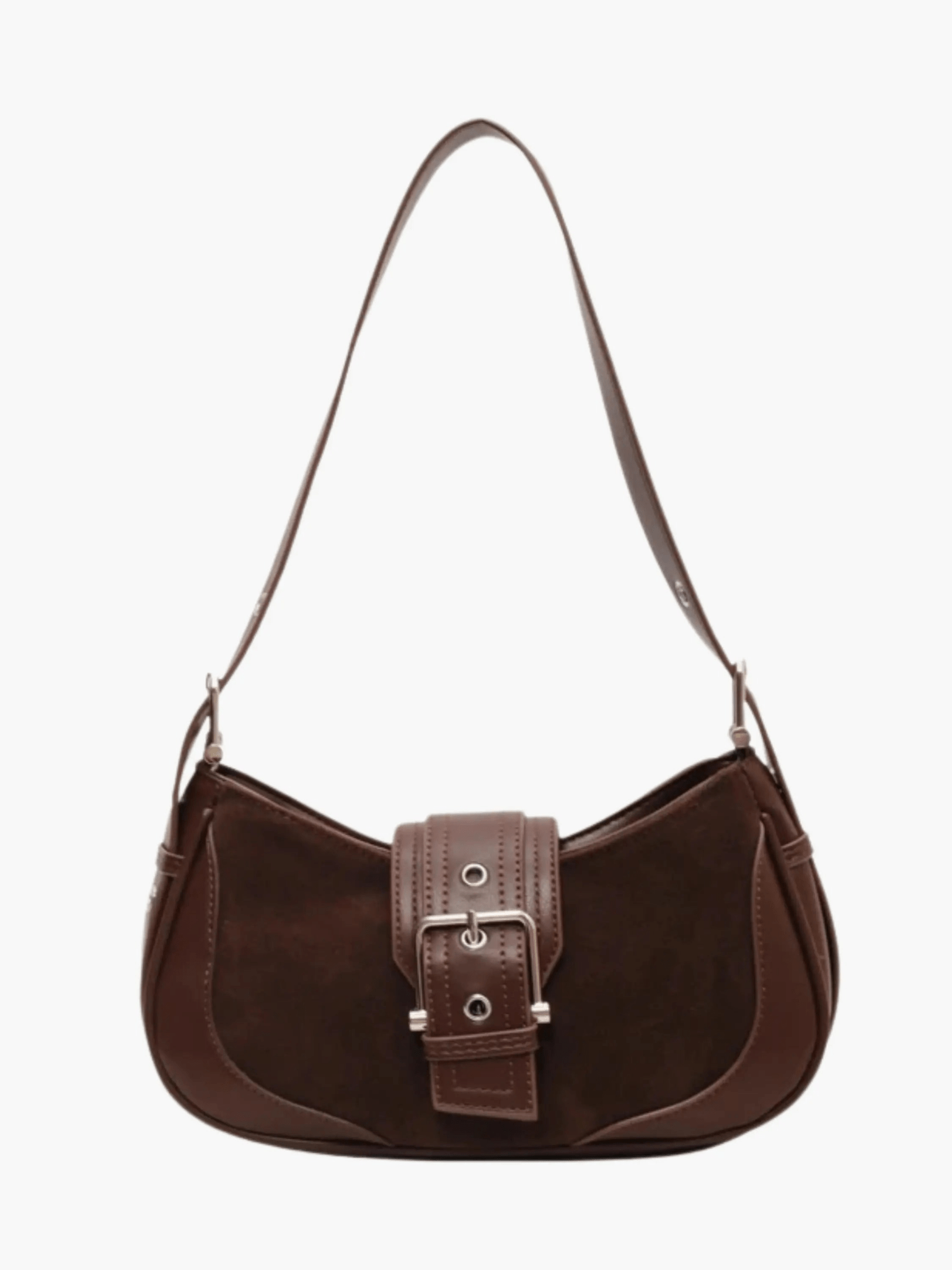Juliette | Luxe Brown Suede Shoulder Bag – Vintage & Sophisticated - in Brown | Arvea Bags