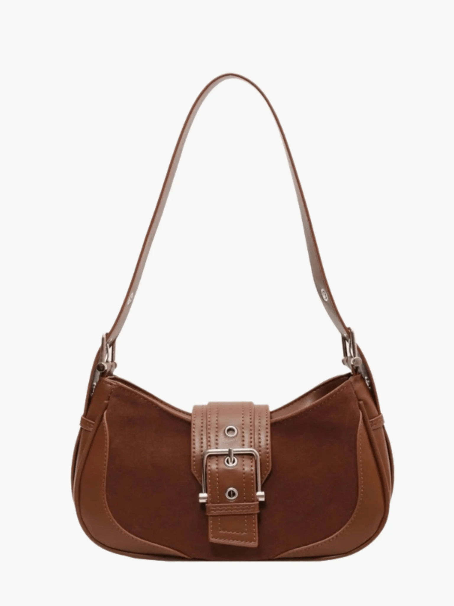Juliette | Luxe Brown Suede Shoulder Bag – Vintage & Sophisticated - in Light Brown | Arvea Bags