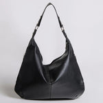 Kaia | Luxe Black Leather Hobo Bag – Timeless Elegance & Everyday Comfort - in Black | Arvea Bags