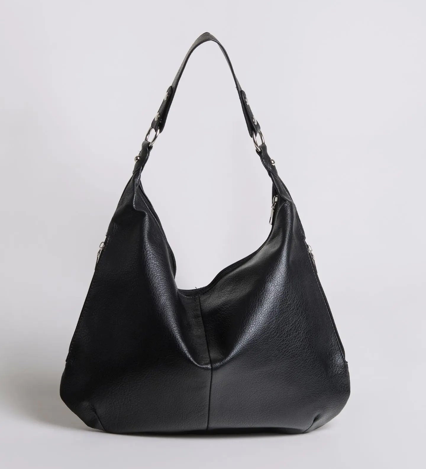 Kaia | Luxe Black Leather Hobo Bag – Timeless Elegance & Everyday Comfort - in Black | Arvea Bags