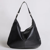 Kaia | Luxe Black Leather Hobo Bag – Timeless Elegance & Everyday Comfort - in Black | Arvea Bags