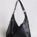 Kaia | Luxe Black Leather Hobo Bag – Timeless Elegance & Everyday Comfort - in Black | Arvea Bags