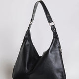 Kaia | Luxe Black Leather Hobo Bag – Timeless Elegance & Everyday Comfort - in Black | Arvea Bags