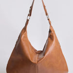 Kaia | Luxe Black Leather Hobo Bag – Timeless Elegance & Everyday Comfort - in Camel | Arvea Bags