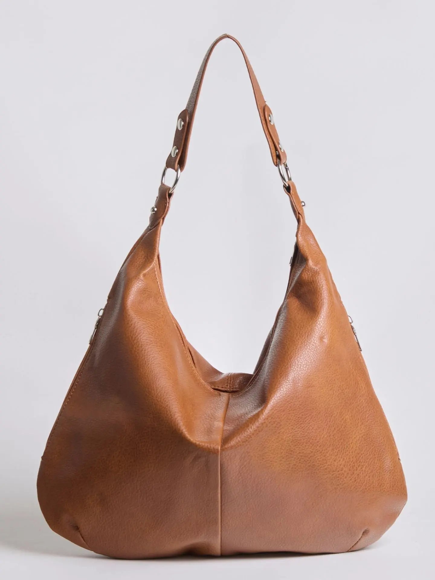 Kaia | Luxe Black Leather Hobo Bag – Timeless Elegance & Everyday Comfort - in Camel | Arvea Bags