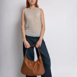 Kaia | Luxe Black Leather Hobo Bag – Timeless Elegance & Everyday Comfort - in Camel | Arvea Bags