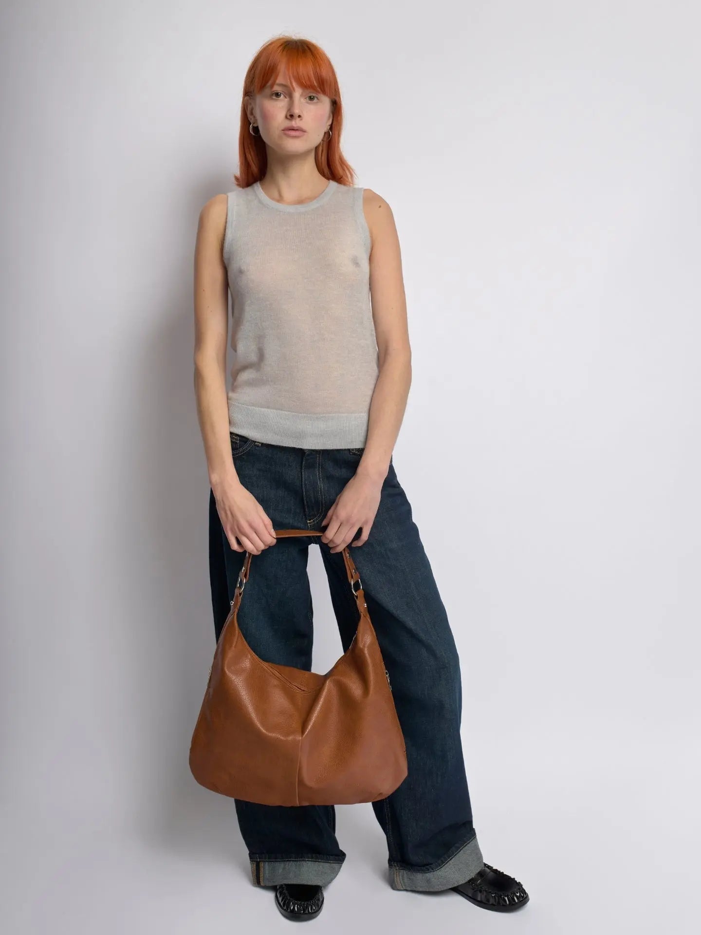 Kaia | Luxe Black Leather Hobo Bag – Timeless Elegance & Everyday Comfort - in Camel | Arvea Bags