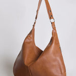 Kaia | Luxe Black Leather Hobo Bag – Timeless Elegance & Everyday Comfort - in Camel | Arvea Bags