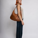 Kaia | Luxe Black Leather Hobo Bag – Timeless Elegance & Everyday Comfort - in Camel | Arvea Bags