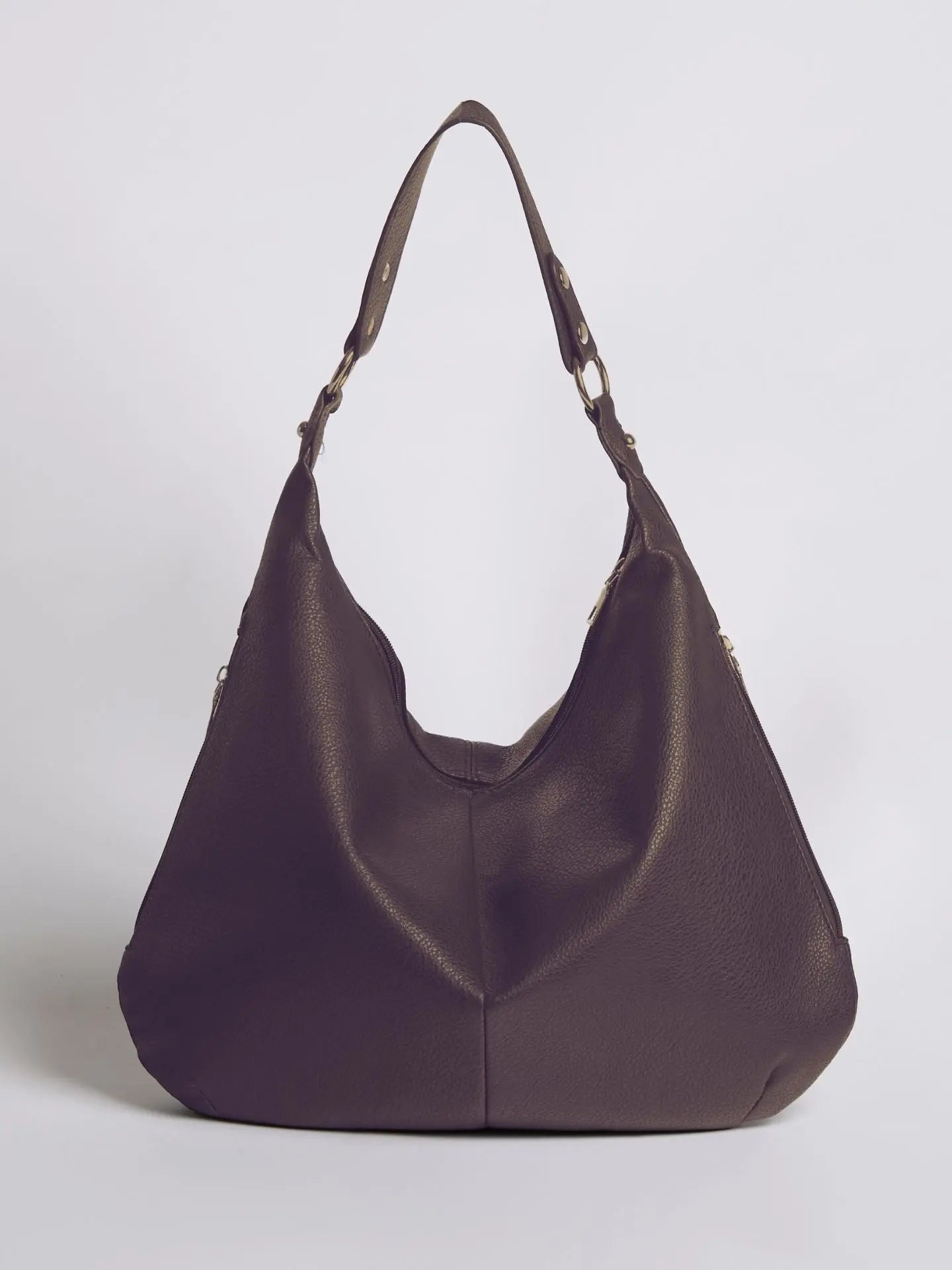 Kaia | Luxe Black Leather Hobo Bag – Timeless Elegance & Everyday Comfort - in Grey | Arvea Bags