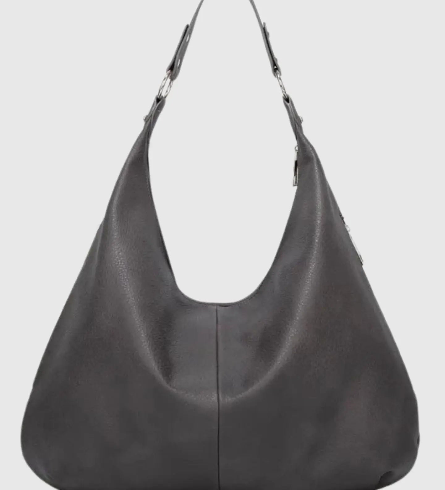 Kaia | Luxe Black Leather Hobo Bag – Timeless Elegance & Everyday Comfort - in Grey | Arvea Bags