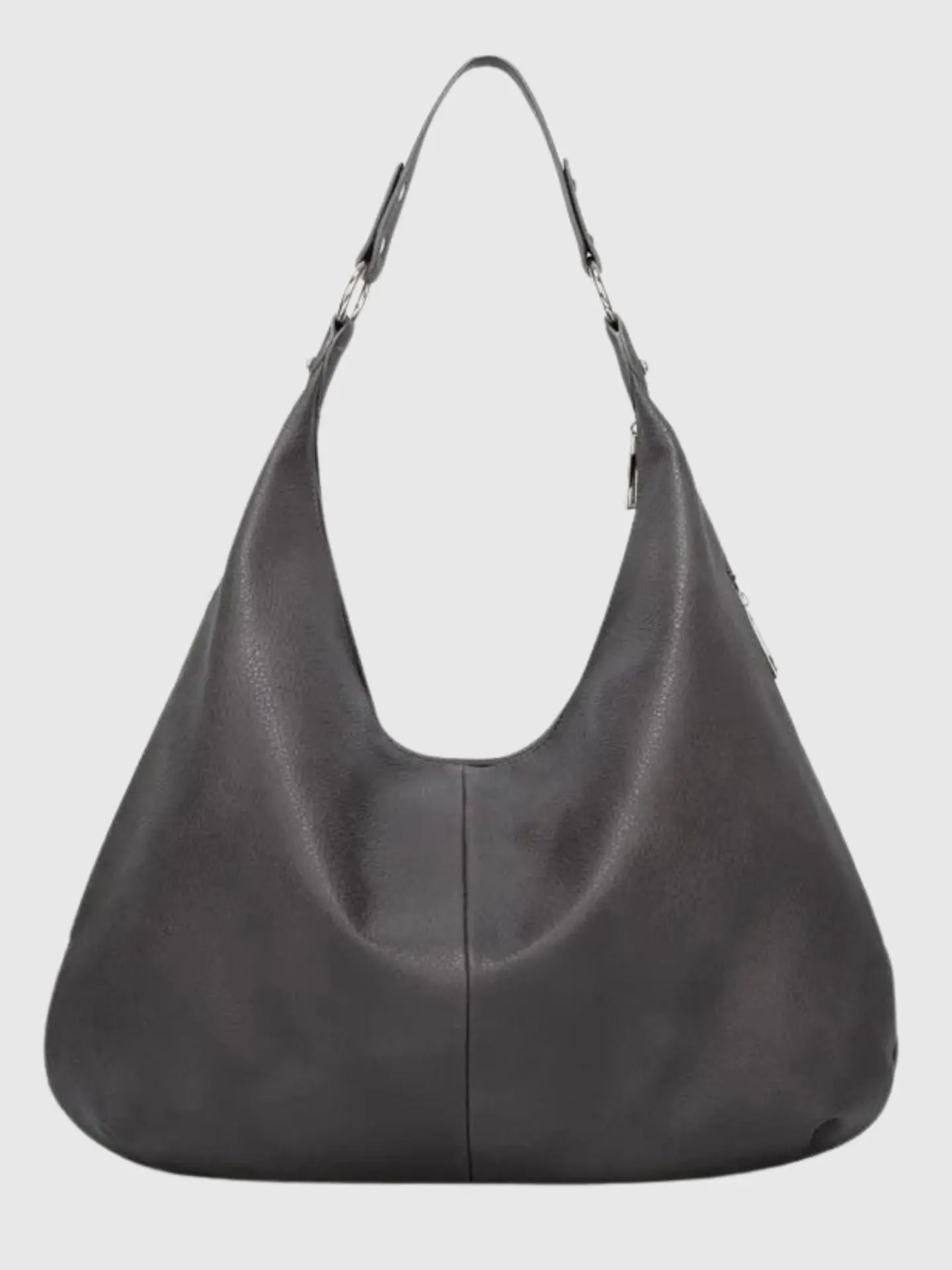 Kaia | Luxe Black Leather Hobo Bag – Timeless Elegance & Everyday Comfort - in Grey | Arvea Bags