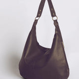Kaia | Luxe Black Leather Hobo Bag – Timeless Elegance & Everyday Comfort - in Grey | Arvea Bags