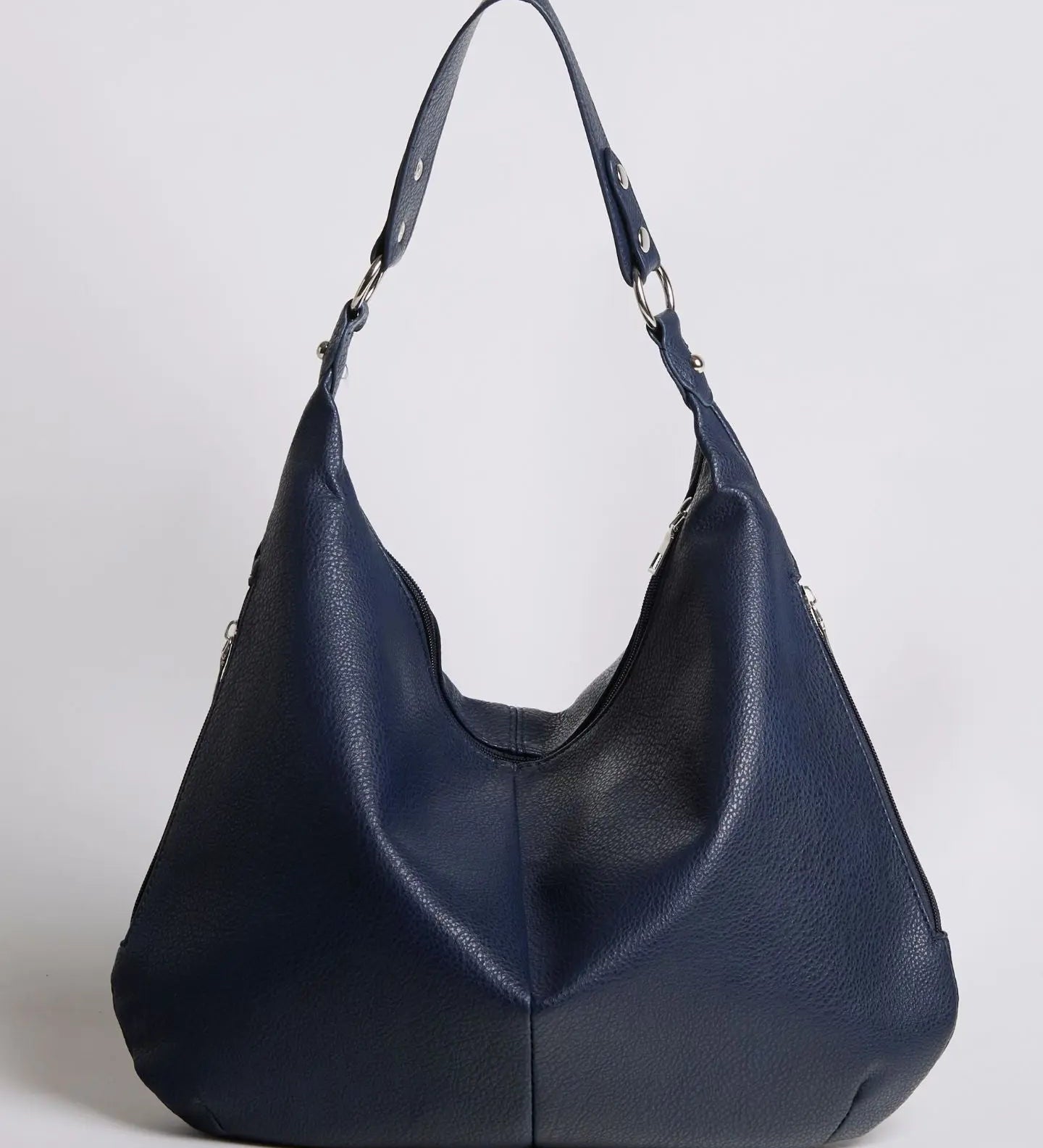Kaia | Luxe Black Leather Hobo Bag – Timeless Elegance & Everyday Comfort - in Navy Blue | Arvea Bags