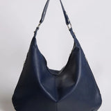 Kaia | Luxe Black Leather Hobo Bag – Timeless Elegance & Everyday Comfort - in Navy Blue | Arvea Bags