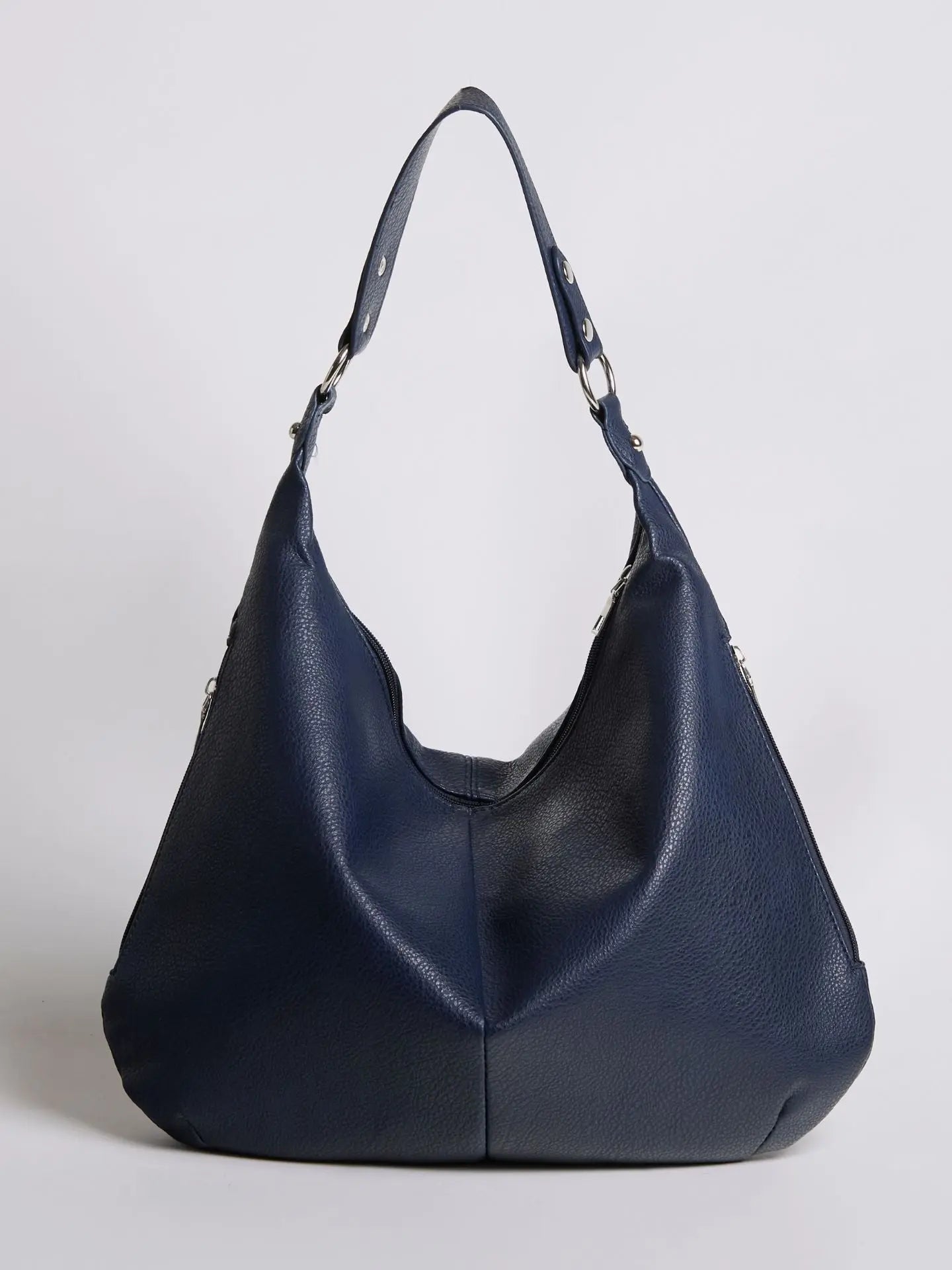 Kaia | Luxe Black Leather Hobo Bag – Timeless Elegance & Everyday Comfort - in Navy Blue | Arvea Bags