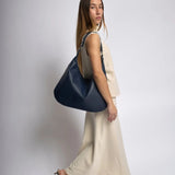 Kaia | Luxe Black Leather Hobo Bag – Timeless Elegance & Everyday Comfort - in Navy Blue | Arvea Bags