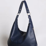 Kaia | Luxe Black Leather Hobo Bag – Timeless Elegance & Everyday Comfort - in Navy Blue | Arvea Bags