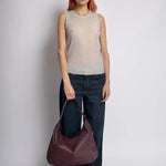 Kaia | Luxe Black Leather Hobo Bag – Timeless Elegance & Everyday Comfort - in Wine Red | Arvea Bags