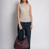 Kaia | Luxe Black Leather Hobo Bag – Timeless Elegance & Everyday Comfort - in Wine Red | Arvea Bags
